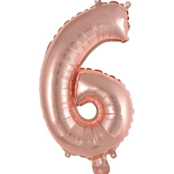 AMSCAN Balon foliowy mini cyfra 6 różowe złoto 29x40cm 9909694