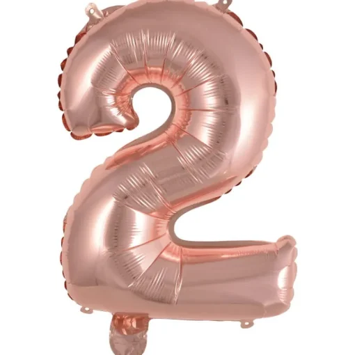 AMSCAN Balon foliowy mini cyfra 2 różowe złoto 37,5x40cm 9909690
