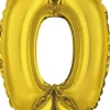 AMSCAN Balon foliowy mini cyfra 0 złota 30,5x40cm 9909688