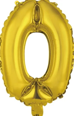 AMSCAN Balon foliowy mini cyfra 0 złota 30,5x40cm 9909688