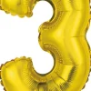 AMSCAN Balon foliowy mini cyfra 3 złota 25x40cm 9909681