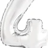 AMSCAN Balon foliowy mini cyfra 4 srebrna 32x40cm 9909672
