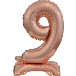 AMSCAN Balon foliowy mini cyfra 9 ze stopką różowe złoto 22x40cm 9911742