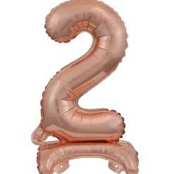 AMSCAN Balon foliowy mini cyfra 2 ze stopką różowe złoto 22x40cm 9911735