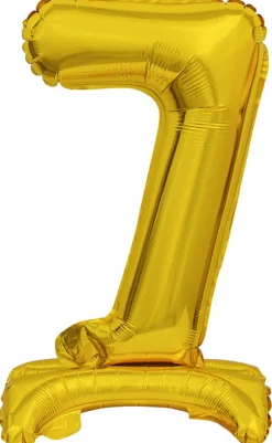 AMSCAN Balon foliowy mini cyfra 7 ze stopką złoto 22x40cm 9910075