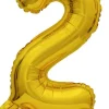 AMSCAN Balon foliowy mini cyfra 2 ze stopką złoto 22x40cm 9910070