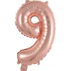 AMSCAN Balon foliowy mini cyfra 9 różowe złoto 30x40cm 9909697