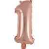 AMSCAN Balon foliowy mini cyfra 1 różowe złoto 19,5x40cm 9909689