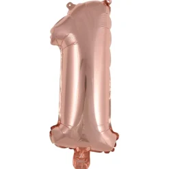 AMSCAN Balon foliowy mini cyfra 1 różowe złoto 19,5x40cm 9909689