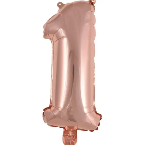AMSCAN Balon foliowy mini cyfra 1 różowe złoto 19,5x40cm 9909689