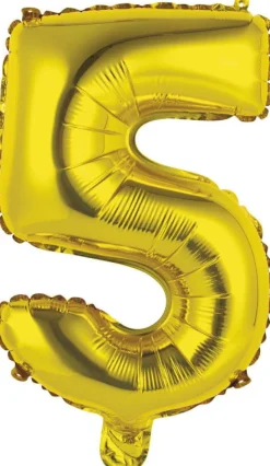 AMSCAN Balon foliowy mini cyfra 5 złota 25,5x40cm 9909683