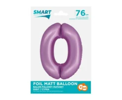 GODAN Balon foliowy Smart Cyfra 0 lawendowa matowa 76 cm
