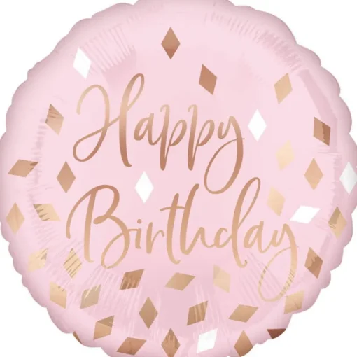 AMSCAN Balon foliowy Standard Blush Birthday S40 zapakowany 4211601