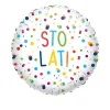 AMSCAN Balon foliowy Standard EU Confetti Birthday Sto Lat okrągły S40 spakowany 4146701