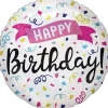 AMSCAN Balon foliowy Standard Holographic Happy Birthday Sparkle Banner S55, zapakowany 3995101