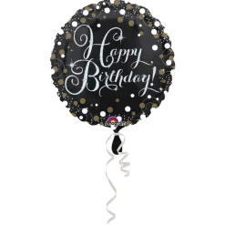AMSCAN Balon foliowy Standard Sparkling Birthday 43cm okragly S55 zapakowany 3406275