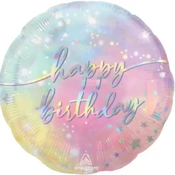 AMSCAN Balon foliowy urodzinowy Happy Birthday luminous standard okrągły 43cm 4299675