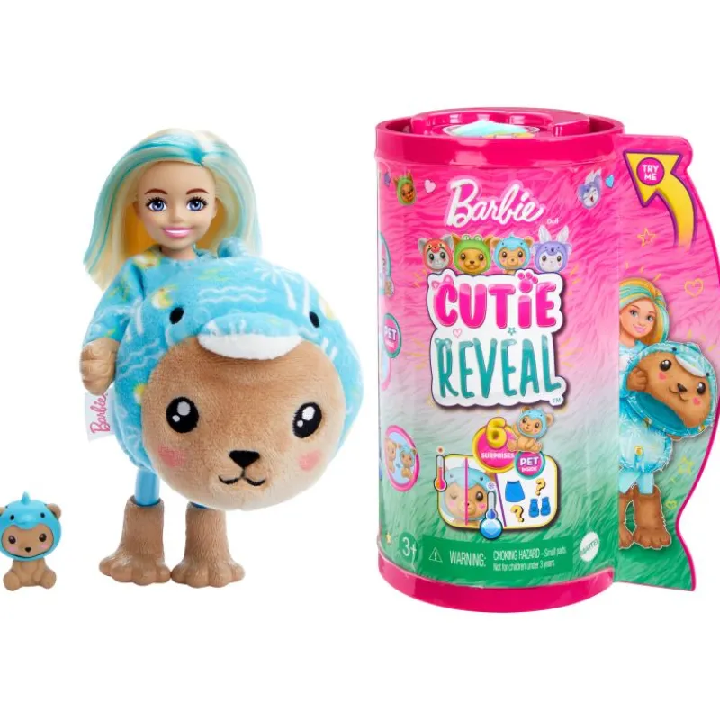 MATTEL Barbie Cutie Reveal Chelsea Lalka Miś-Delfin HRK30
