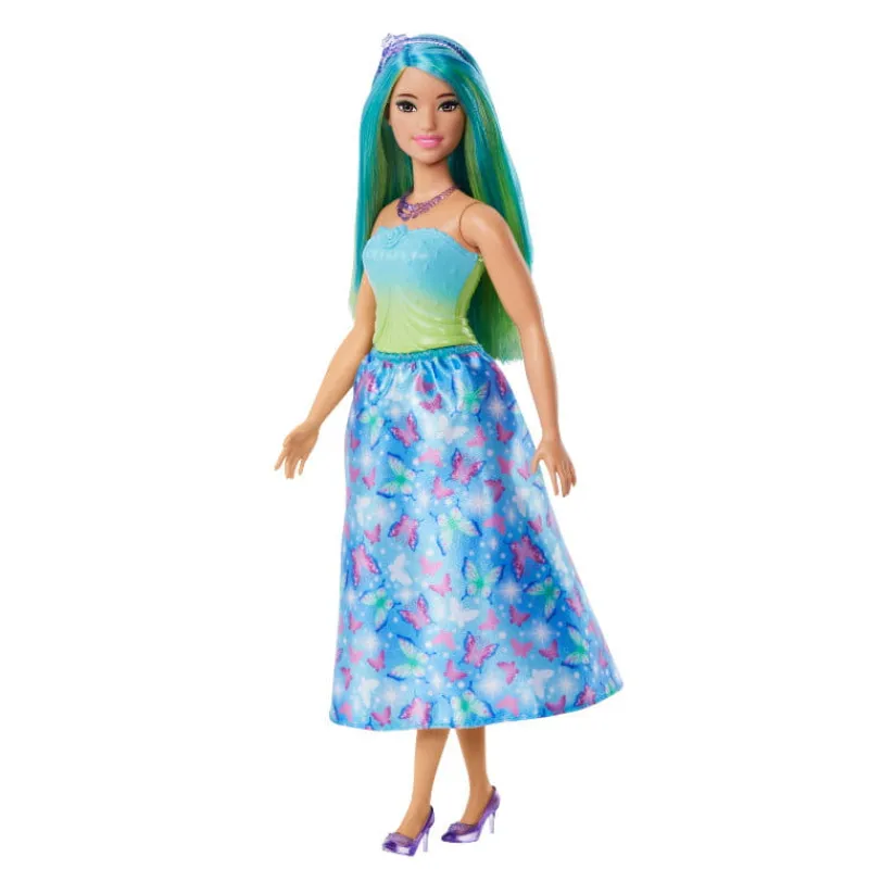 MATTEL Barbie Lalka Fairytale Księżniczka Niebiesko-zielony strój HRR11 HRR07