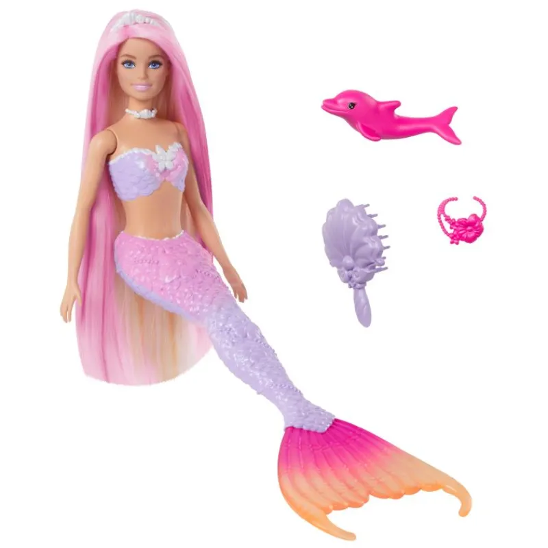 MATTEL Barbie Lalka Malibu Syrenka Zmiana koloru HRP97