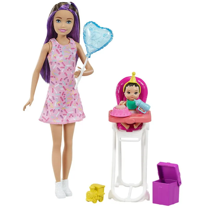 MATTEL Barbie Lalka Skipper Miniurodziny krzesełko GRP40