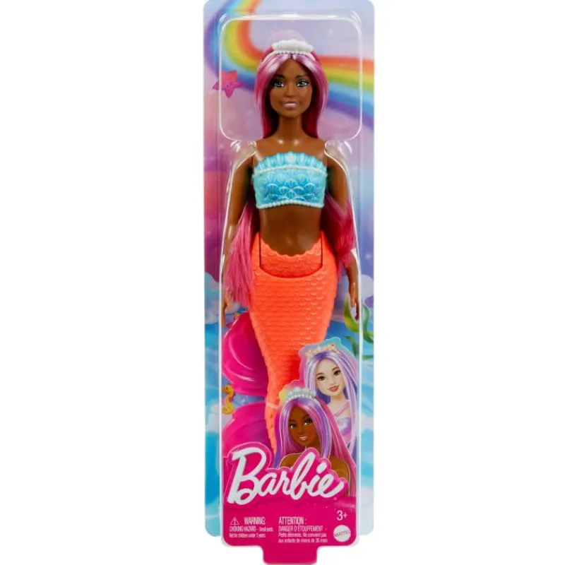 MATTEL Barbie Lalka Syrenka czerwony ogon HRR04 HRR02