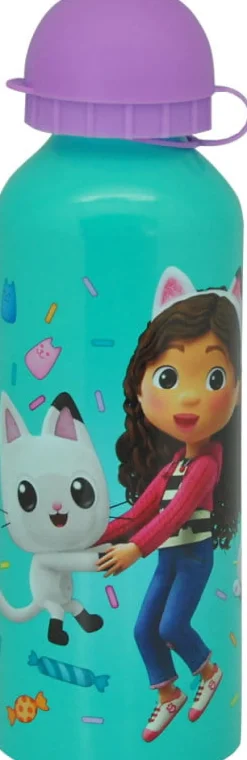 KIDS EUROSWAN Bidon aluminiowy 500ml Koci Domek Gabi. Gabby's Dollhouse 3 wzory GD00009 mix cena za 1 szt