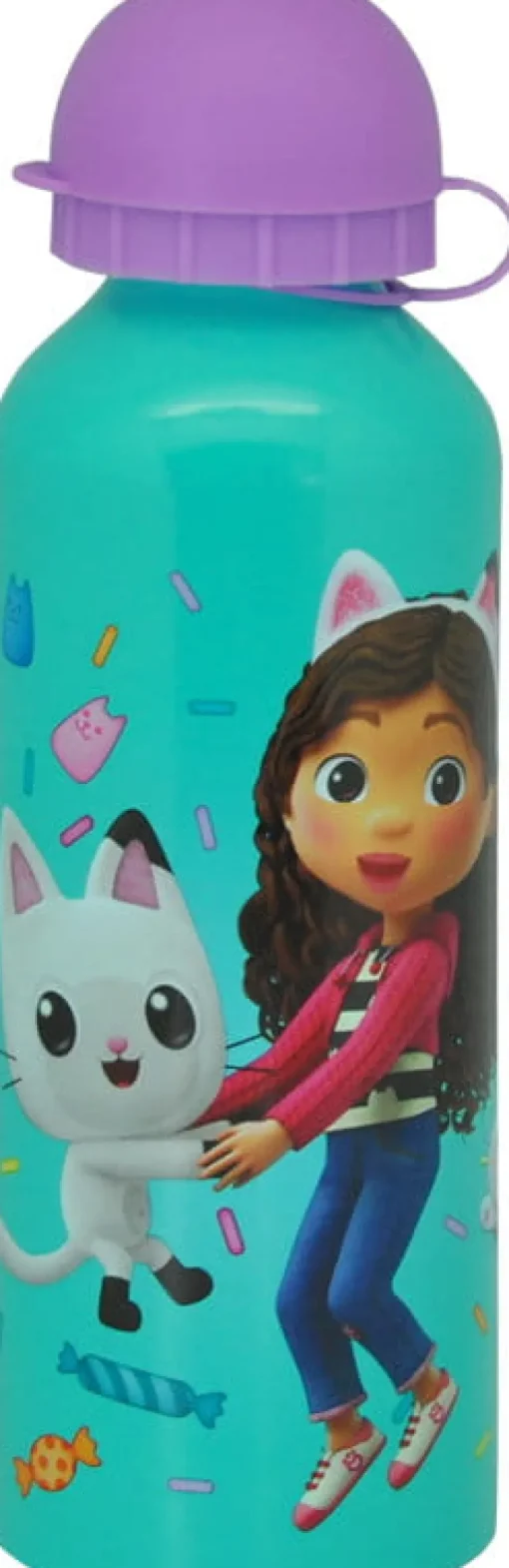 KIDS EUROSWAN Bidon aluminiowy 500ml Koci Domek Gabi. Gabby's Dollhouse 3 wzory GD00009 mix cena za 1 szt