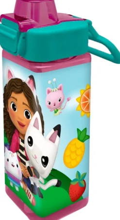 KIDS EUROSWAN Bidon kwadratowy 500ml PP Koci Domek Gabi Gabby's Dollhouse GD00073