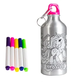 NORIMPEX Bidon metalowy 500ml z Jednorożcem do kolorowania 2000029