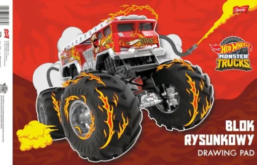 MAJEWSKI Blok rysunkowy biały A4 20k Hot Wheels p10 cena za 1 szt