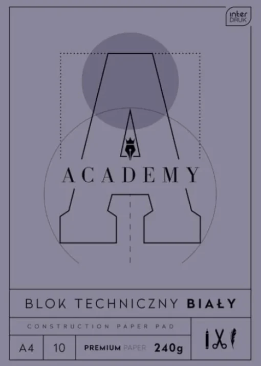 INTERDRUK Blok techniczny A4 10 kartek 240g Academy