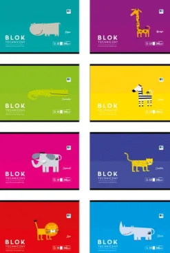 INTERDRUK Blok techniczny A4 10k p10 B&B KIDS mix cena za 1 szt