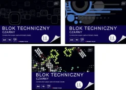 INTERDRUK Blok techniczny czarny A4 20k 170g p10 mix cena za 1 szt