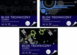 INTERDRUK Blok techniczny czarny A4 20k 170g p10 mix cena za 1 szt