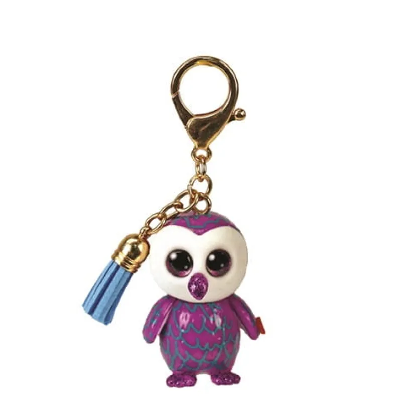 TY INC. Brelok-figurka TY Mini Boos MOONLIGHT fioletowa sowa 6cm 25054