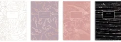INTERDRUK Brulion A6 96 kratka 70g metallic Rose Gold, różne wzory, cena za 1 szt