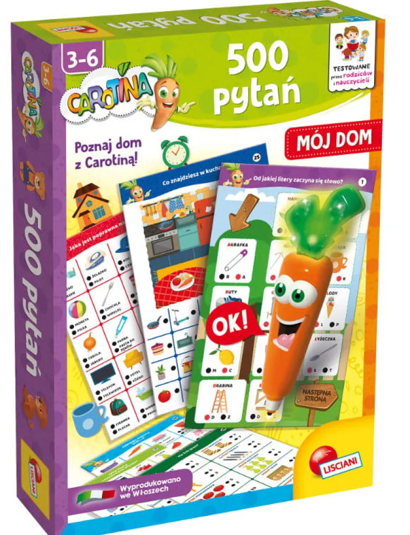 LISCIANI GIOCHI Carotina 500 pytań gra edukacyjna Mój dom 106721 Lisciani