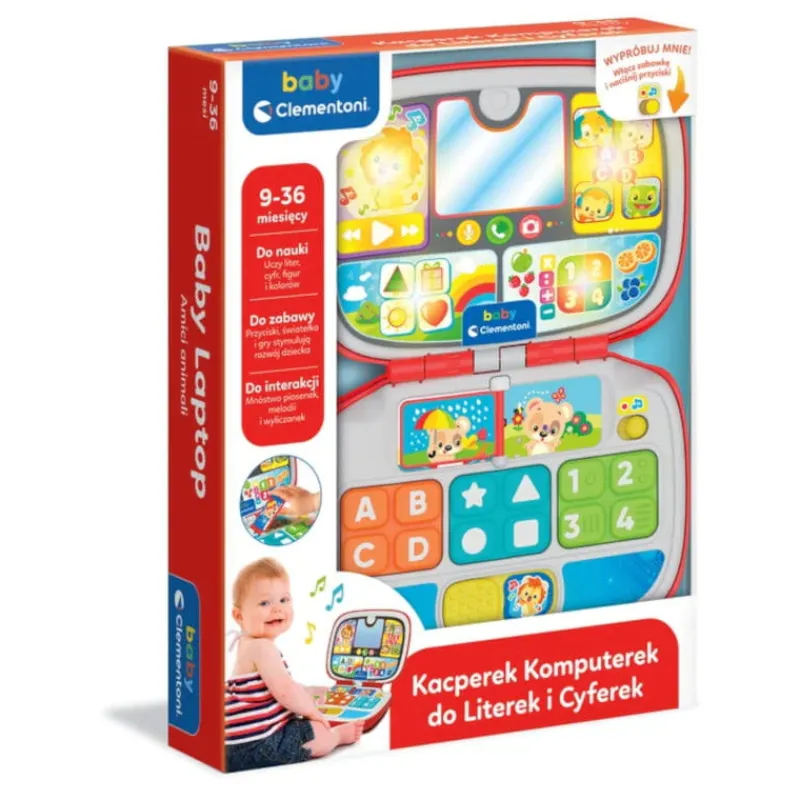 CLEMENTONI Kacperek Komputerek do literek i cyferek. Baby Laptop 50716