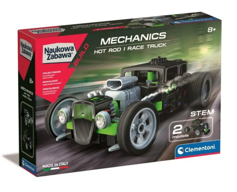 CLEMENTONI Naukowa Zabawa. Laboratorium mechaniki. Hot Rod i Race Truck 50792