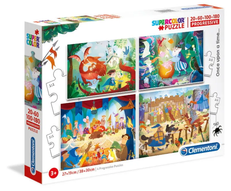 CLEMENTONI Puzzle 20+60+100+180el - Dawno, dawno temu