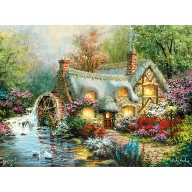 CLEMENTONI Puzzle 1500el Chata z młynem