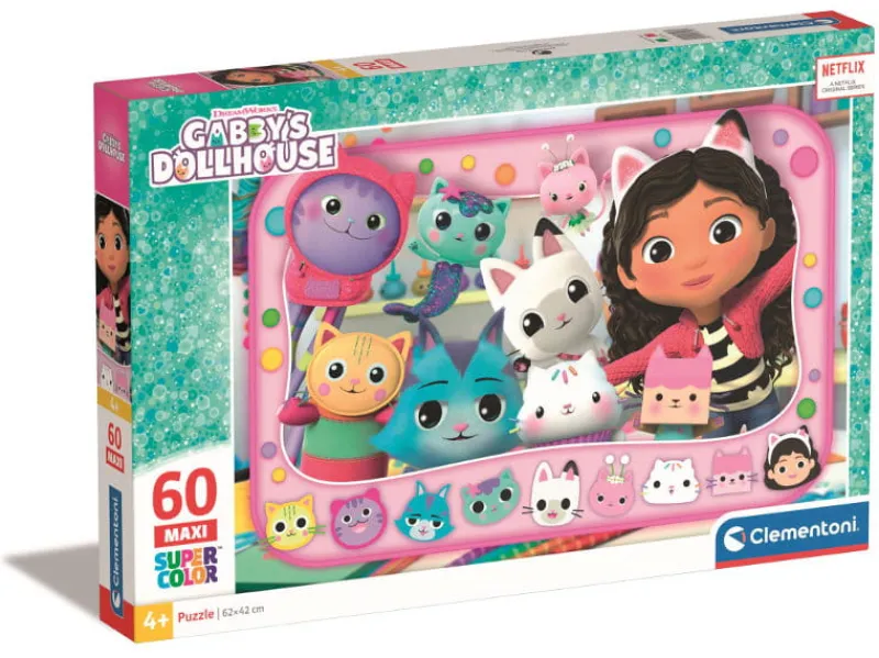CLEMENTONI Puzzle 60el Maxi SuperColor Koci Domek Gabi. Gabby's Dollhouse 26598
