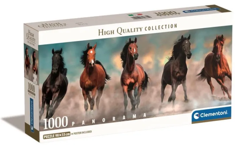 CLEMENTONI Puzzle 1000el Panorama Horses. Konie 39875
