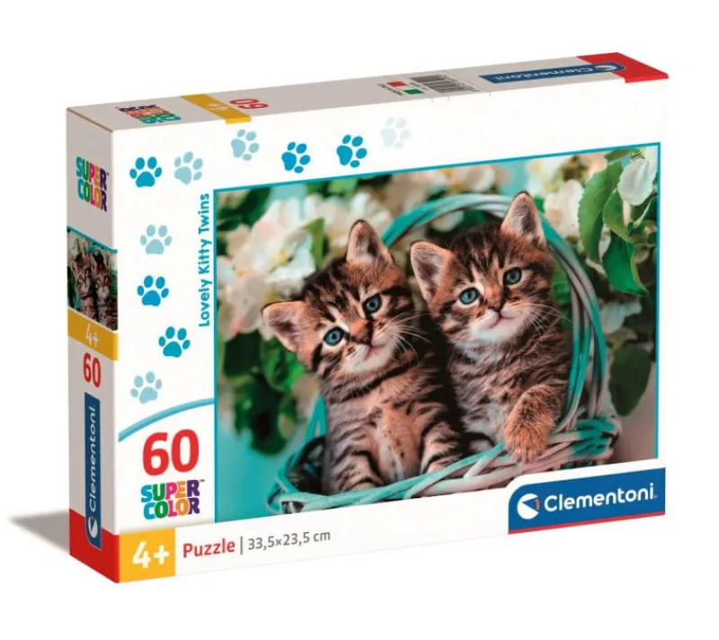 CLEMENTONI Puzzle 60el SuperColor Urocze kotki bliźniaki Kitty 26599