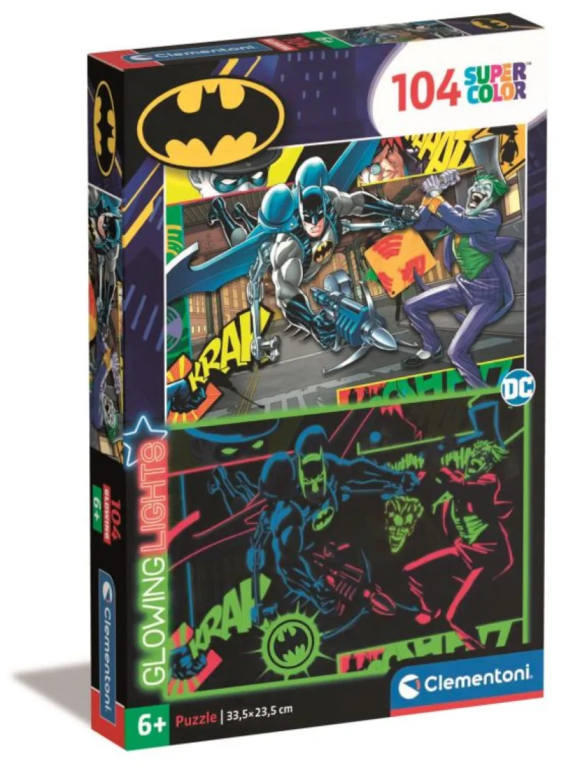 CLEMENTONI Puzzle GLOWING 104el Batman 27175
