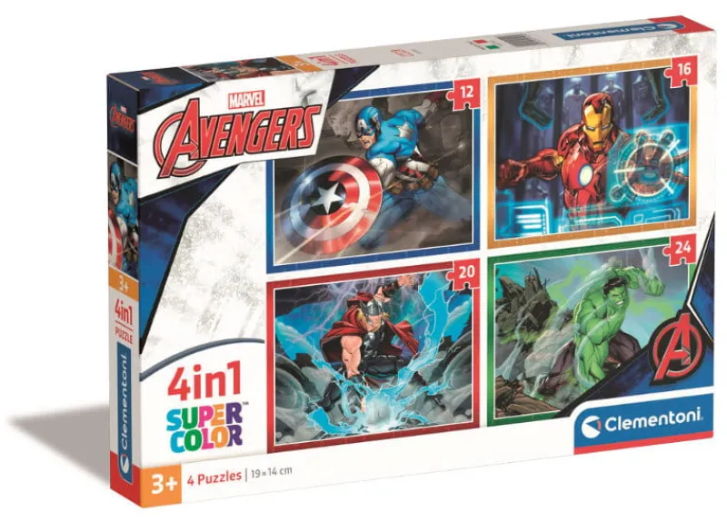 CLEMENTONI Puzzle 4w1 Avengers Marvel 21525
