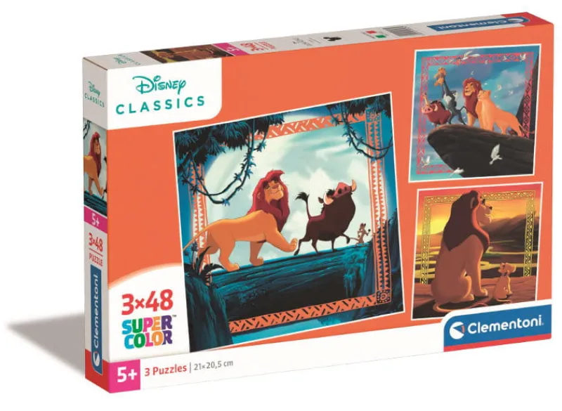 CLEMENTONI Puzzle 3x48 Król Lew Disney Classic 25323