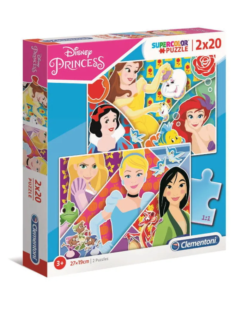 CLEMENTONI Puzzle 2x20el Princess Księżniczki