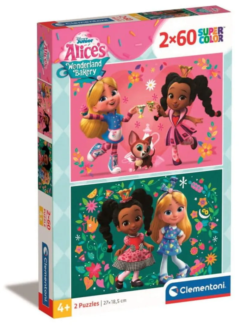 CLEMENTONI Puzzle 2x60el SuperColor Alice's Wonderland Bakery 24814